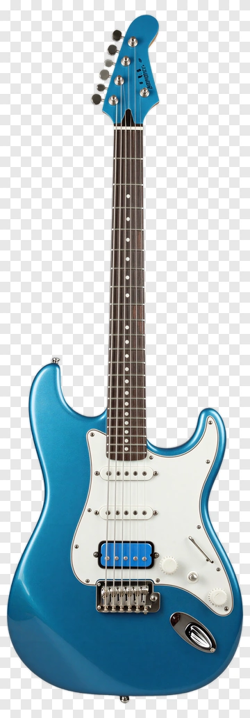 Electric Guitar In Blue Color PNG