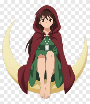 Girl Sitting On A Moon PNG