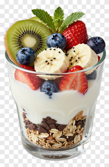 Fruit Parfait With Yogurt And Granola PNG