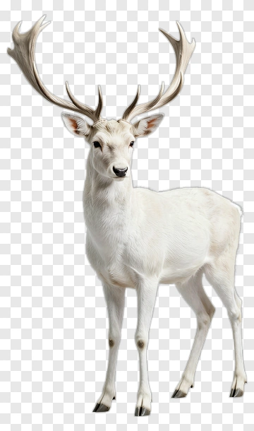 White Reindeer With Antlers PNG