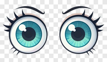 Cartoon Eyes With Blue Iris PNG