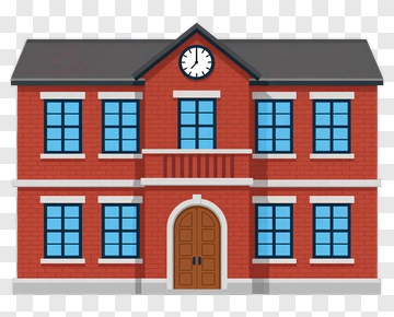 Cartoon School Building PNG