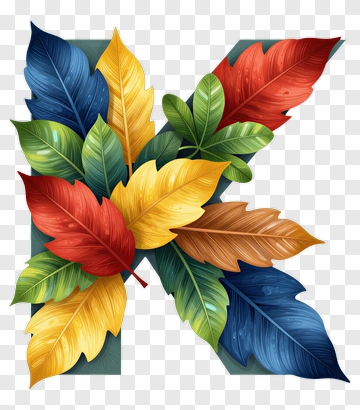 Colorful Leaf Arrangement PNG