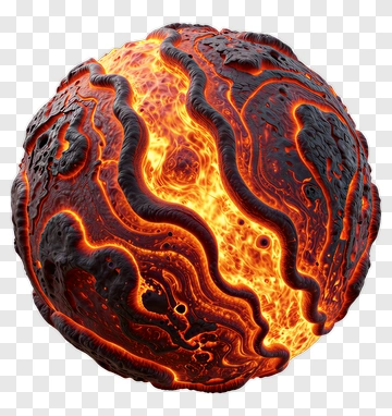Lava Globe With Flowing Patterns PNG