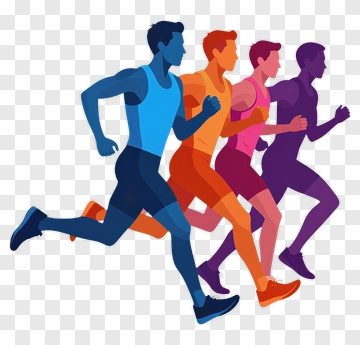 Colorful Runners In Motion PNG