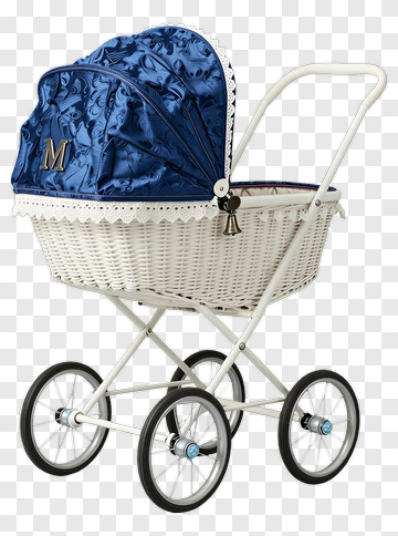 Baby Stroller With Blue Canopy PNG