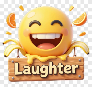 Smiley Face With Laughter And Fruits PNG