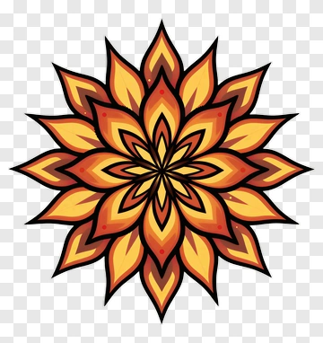 Colorful Floral Mandala Design PNG