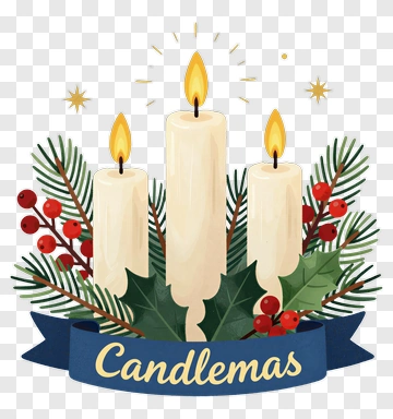 Candlemas Celebration With Three Candles PNG