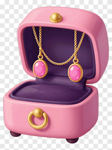 Jewelry Box With Pink Earrings PNG