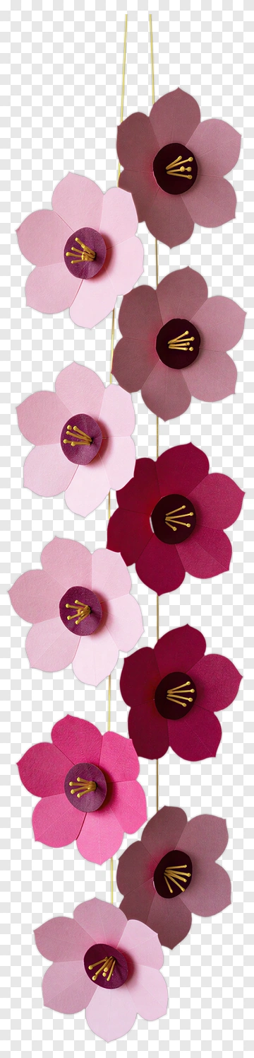 Colorful Paper Flower Decoration PNG