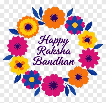 Happy Raksha Bandhan Floral Wreath PNG