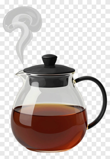 Glass Teapot With Steam PNG