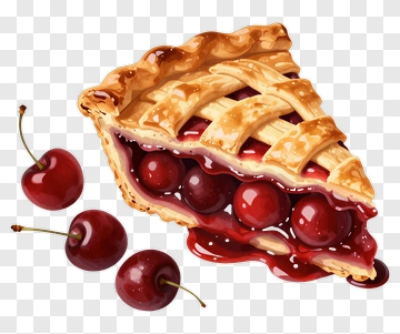Cherry Pie Slice With Cherries PNG