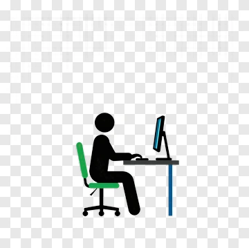 Person Working At A Computer PNG