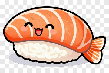 Cartoon Salmon Sushi PNG