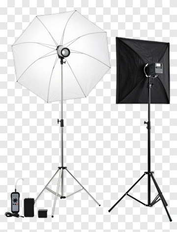 Photography Lighting Equipment With Umbrella And Softbox PNG