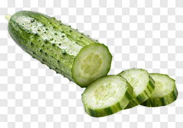 Fresh Cucumber With Slices PNG