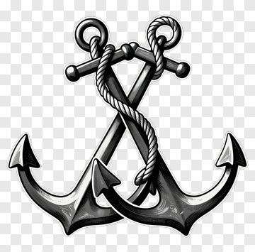Crossed Anchors With Rope PNG