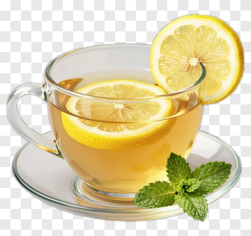 Lemon Tea With Mint Leaves PNG