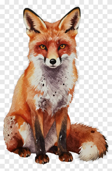 Watercolor Fox PNG