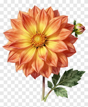 Colorful Dahlia Flower PNG