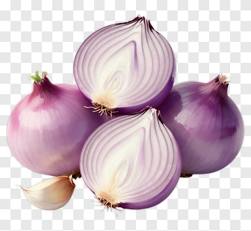 Red Onion Halves And Whole Onions PNG