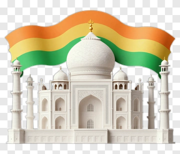 Taj Mahal With Indian Flag Colors PNG