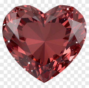 Red Heart-Shaped Gemstone PNG