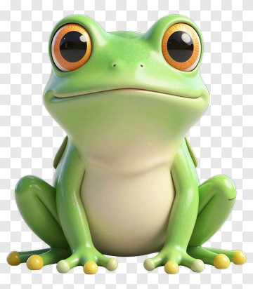 3D Cartoon Frog PNG