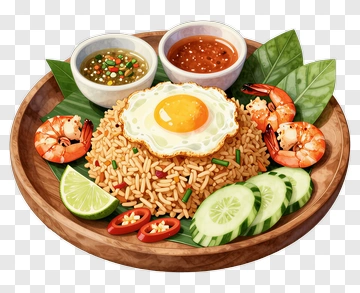 Delicious Fried Rice With Shrimp And Egg PNG