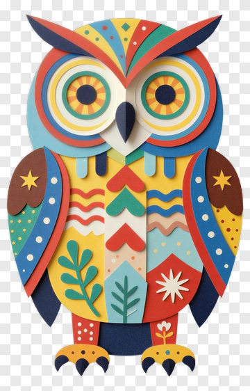 Colorful Paper Owl PNG