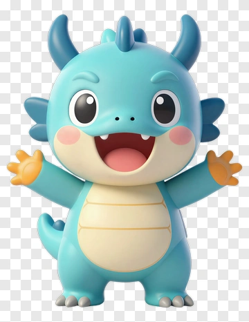 Cartoon Dragon Character With Open Arms PNG