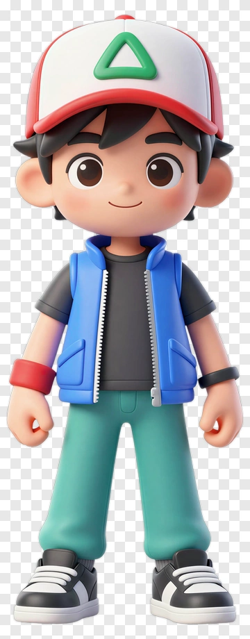 Cartoon Boy Wearing A Cap And Vest PNG