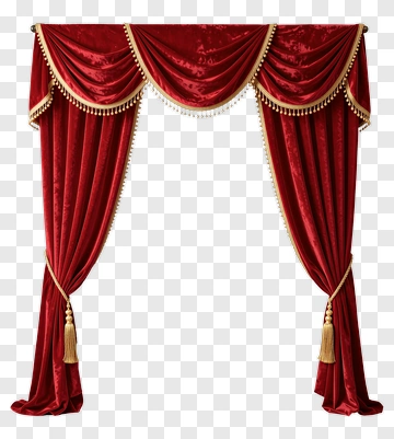Red Velvet Curtain With Gold Trim PNG