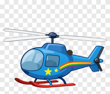 Cartoon Blue Helicopter PNG