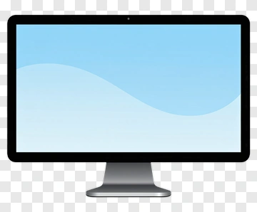 Computer Monitor With Blue Background PNG