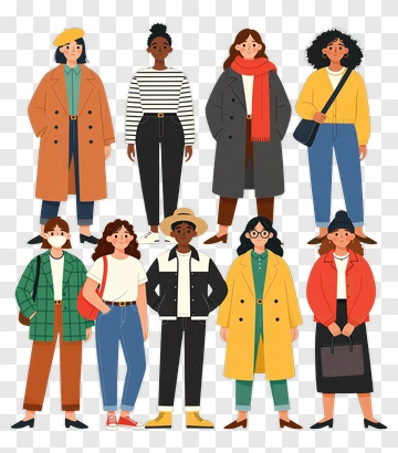 Diverse Group Of Fashionable Women PNG