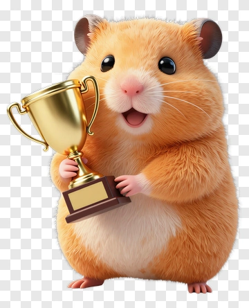 Cute Hamster Holding A Trophy PNG