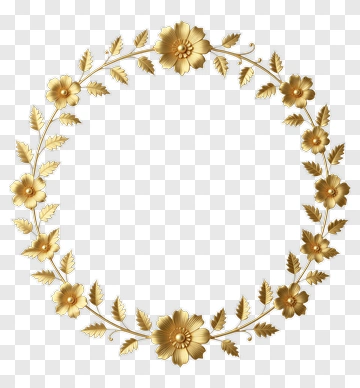 Gold Floral Wreath PNG