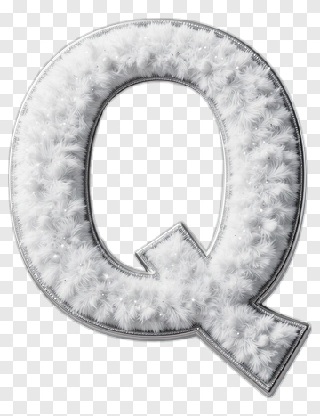 Fluffy White Letter Q PNG