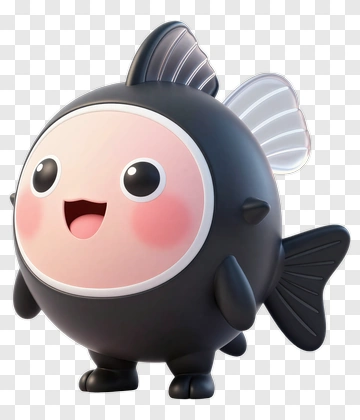 Cartoon Fish Character With A Happy Expression PNG