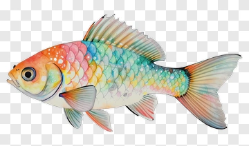 Colorful Fish Illustration PNG