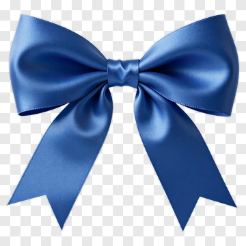 Blue Satin Bow PNG