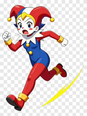 Cartoon Jester Running PNG