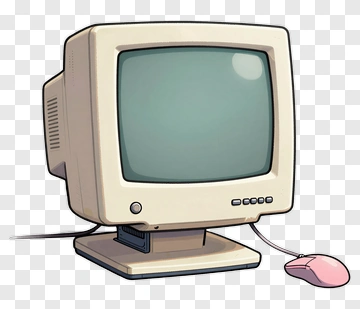 Cartoon Computer Monitor With Mouse PNG