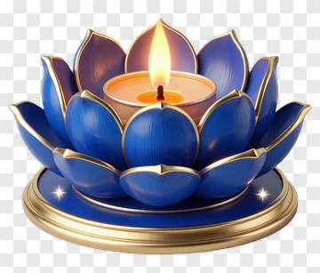 Blue Lotus Candle Holder PNG