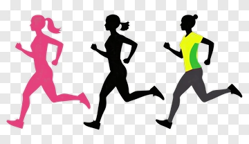 Running Women Silhouette Set PNG