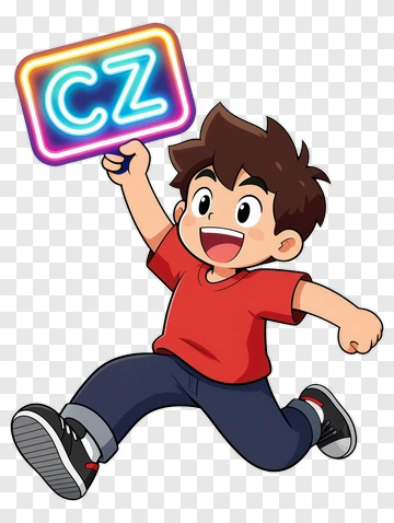 Cartoon Boy Holding A Neon Sign PNG