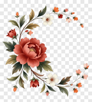 Floral Arrangement With Red And White Flowers PNG